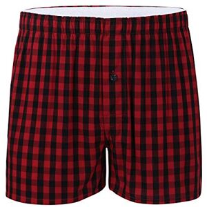 Yeahdor Bas de Pyjama Homme Short d'Intérieur Salon Loisirs Fonds Pantalons Ceinture Élastique Cotton sous-vêtements Caleçon Boxer Trunk Vêtements de Nuit M-3XL Rouge Noir XL - Publicité