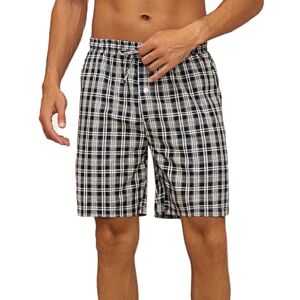 Nieery Bas de Pyjama Homme Short Pyjama Homme Pantalon Pyjama avec des poches Vêtements de nuit Short à carreaux en coton pour la maison Pantalon de Pyjama Court - Publicité