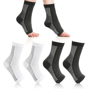 VOGVOR 2 paires de chaussettes de compression, chaussettes de neuropathie, support de cheville de compression du pied pour hommes et femmes pour protéger les chevilles (taille : L/XL) (noir et blanc) - Publicité