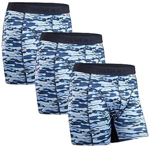 DANISH ENDURANCE Lot de 3 Boxers de Sport, Respirants et Légers, Évacuent la Transpiration, pour Homme, Camouflage Bleu Lot de 3, L - Publicité