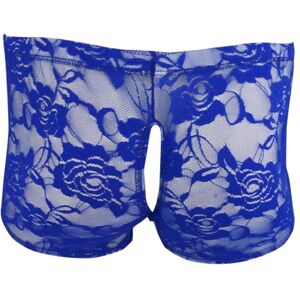 IEFIEL Homme Boxer Slip Poche Dentelle Florales Jarretière String Lingerie Sissy sous-vêtements Bas De Pyjama Tanga Thongs M-3XL Bleu foncé L - Publicité