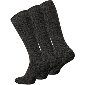 Lot de 6 paires de chaussettes homme Thermo - tissu éponge - noir