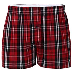 Yeahdor Bas de Pyjama Homme Short d'Intérieur Salon Loisirs Fonds Pantalons Ceinture Élastique Cotton sous-vêtements Caleçon Boxer Trunk Vêtements de Nuit M-3XL Rouge XL - Publicité