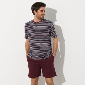 Blancheporte Pyjama-short Rayé Col Tunisien - Homme Rouge XL