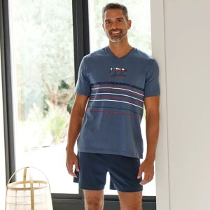 Blancheporte Pyjama Short Col V Coton Adouci - Homme Bleu XL