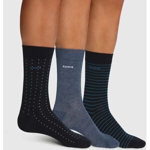 Mi-chaussettes Coton Style - lot de 3 paires - 39/42 - Bleu - DimCoton Style un lot de 3 paires de mi-chaussettes Dim® mixant des codes tendances intemporels rayures et pois.39/42Bleu