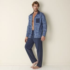 Blancheporte Pyjama Coton Fantaisie Manches Longues - Homme Bleu 2XL