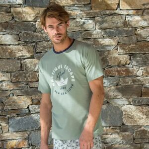 Blancheporte Tee-shirt Pyjama Imprimé Manches Courtes - Homme Vert 4XL