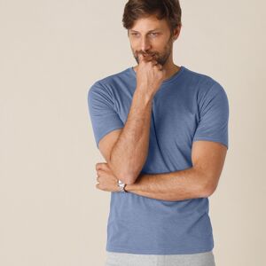 Tee-shirt sous-vetement homme col rond manches courtes polyester - lot de 2 - 109/116 - Bleu - ThermoperleLa grande longueur du dos permet de bien couvrir les reins et le bas du dos... Indispensable pour les frileux, le tee-shirt vous couvre de douceur et