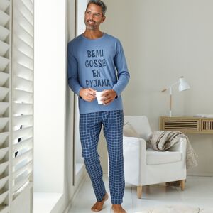 Blancheporte Pyjama Col Rond À Message - Homme Bleu 4XL