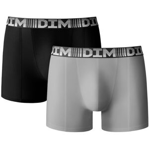 Boxer long 3D Flex Air® coupe short - lot de 2 - Xl - Gris/noir - DimConcu avec des empiecements strategiques en matiere resille, ce long boxer 3D Flex Air® permet une totale liberte de mouvements, une aeration optimale et une evacuation constante de la t