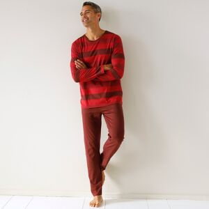 Blancheporte Pyjama Coton Rayures Fantaisie - Homme Rouge S