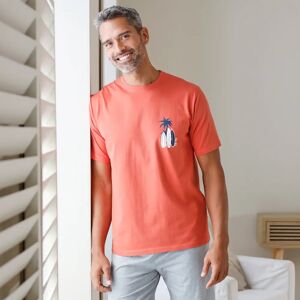 Blancheporte Tee-shirt Pyjama Manches Courtes Motif Surf - Homme Orange XL