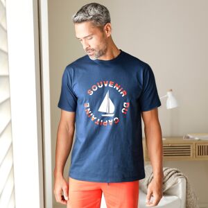 Blancheporte T-shirt De Pyjama Manches Courtes Motif Bateau - Homme Bleu S