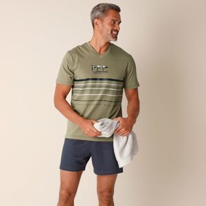 Blancheporte Pyjama Short Col V Coton Adouci - Homme Vert S