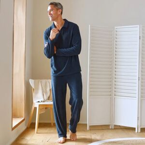 Blancheporte Pyjama En Éponge Unie Manches Longues - Homme Bleu 2XL