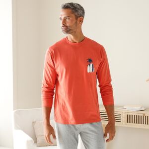 Blancheporte Tee-shirt Pyjama Manches Longues Motif Surf - Homme Orange XL
