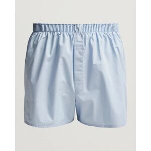 Sunspel Classic Woven Cotton Boxer Shorts Plain Blue
