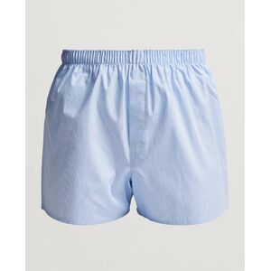 Sunspel Classic Woven Cotton Boxer Shorts Light Blue Gingham