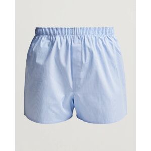 Sunspel Classic Woven Cotton Boxer Shorts Light Blue Gingham