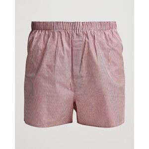 Sunspel Classic Woven Cotton Boxer Shorts Red/White