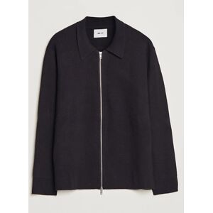 NN07 Harald Cotton/Modal Full Zip Navy Blue