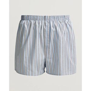 Sunspel Woven Cotton Boxers Blue Mix Stripe