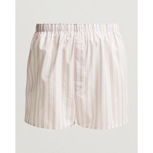 Sunspel Woven Cotton Boxers Pale Pink Stripe