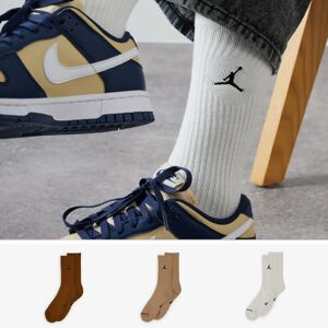 Jordan Chaussettes X3 Crew Jumpman beige/marron 43/46 homme