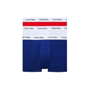 Calvin Klein pour homme. 0000U2664G Lot de 3 caleçons en coton extensible bleu, blanc, rouge (S), Casuel, Multicolore - Publicité