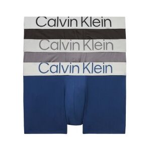 Calvin Klein pour homme. 000NB3074A Lot de 3 caleçons boxeur taille basse - Acier Micro bleu, noir, gris (M), Homewear, Coton, Durable - Publicité