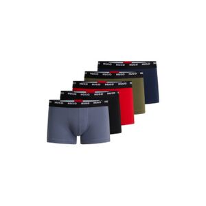 HUGO pour homme. 50479944 Pack 5 Boxers Logo Waistband bleu, vert, rouge, noir (M), Homewear, Multicolore, Coton - Publicité