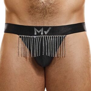 Slip Tanga Flashy Fringes Noir Noir M