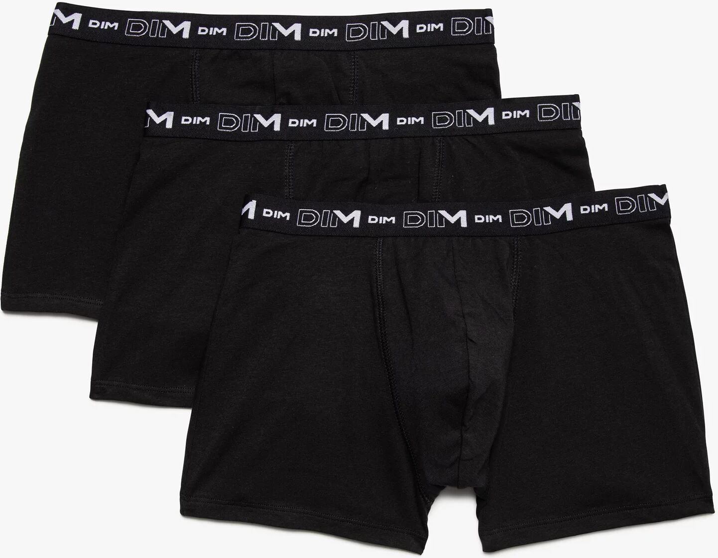 Boxer homme en coton stretch - Dim (lot de 3) - 3 - noir - DIM noir