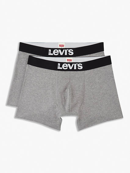 Levi's Basic Boxer Brief 2 Pack - Homme - Gris / Middle Grey Melange