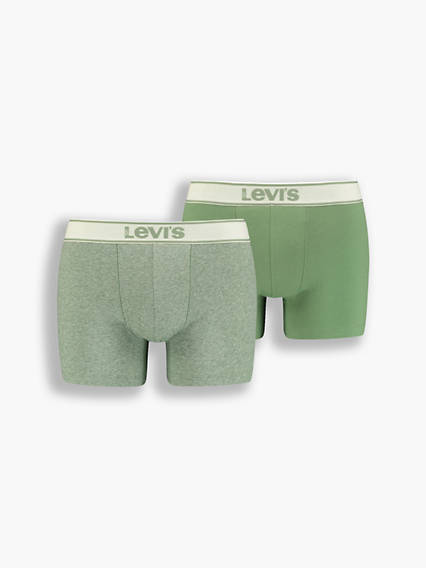 Levi's Basic Boxer Brief 2 Pack - Homme - Vert / Green