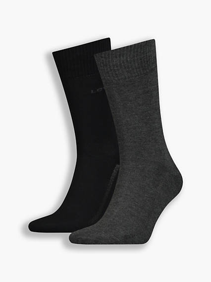 Levi's Regular Cut Socks 2 Pack - Homme - Noir / Anthracite Melange