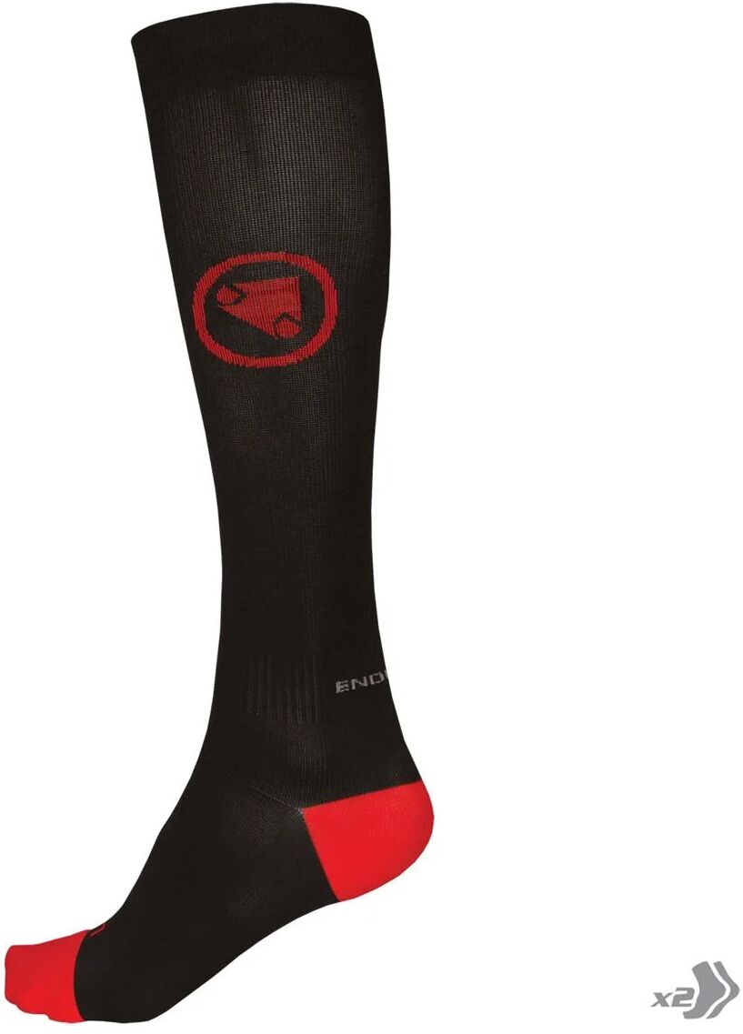 Endura Double paquet, Chaussettes VTT Compression - S - Noir