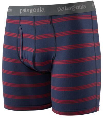 Patagonia Essential Boxer Briefs - From Wood-based TENCEL, Pier Stripe: New Navy / M / 6"