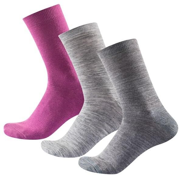 Devold Unisex Daily Light Sock 3PK - Merino Wool, Anemone Mix / 36-40