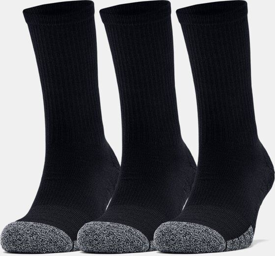 Under Armour Adult HeatGear Crew Socks 3-Pack Black Size: (LG)