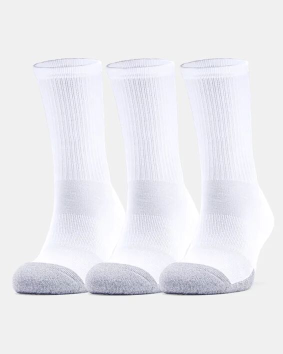 Under Armour Adult HeatGear Crew Socks 3-Pack White Size: (LG)