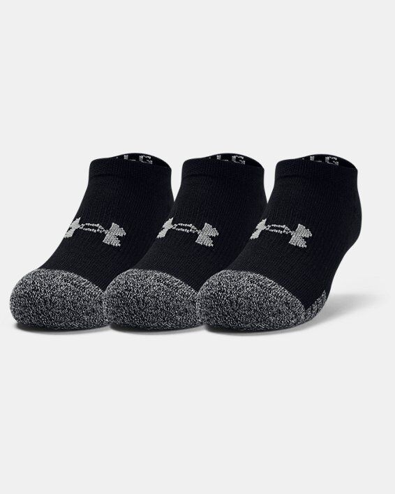 Under Armour Youth HeatGear No Show Socks 3-Pack Black Size: (YMD)