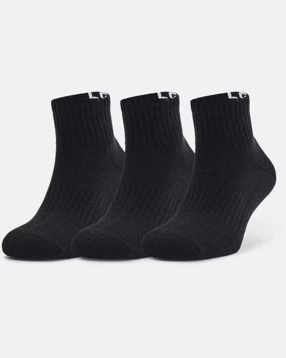 Under Armour Unisex UA Core Quarter 3-Pack Socks Black Size: (LG)