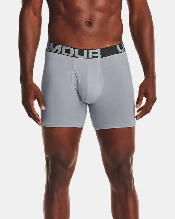 Under Armour Men's Charged Cotton 6" Boxerjock 3-Pack Gray Size: (LG)