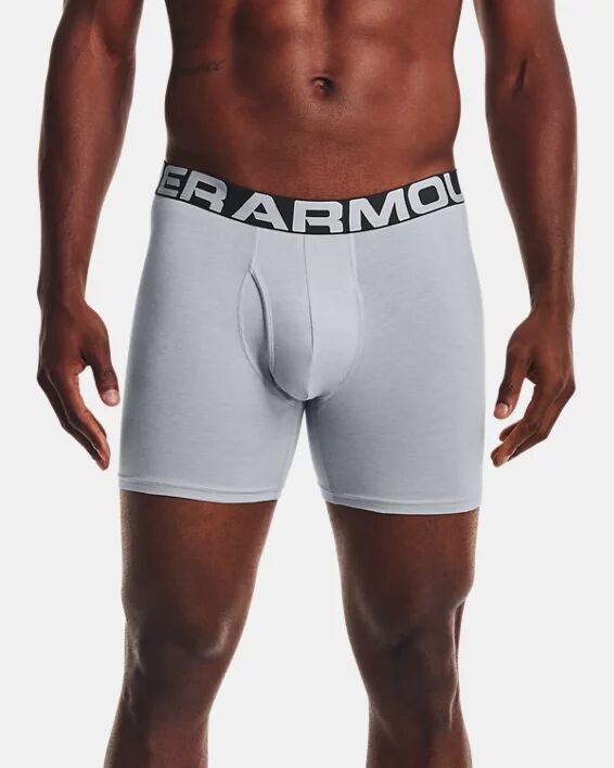 Under Armour Men's Charged Cotton 6" Boxerjock 3-Pack Gray Size: (MD)