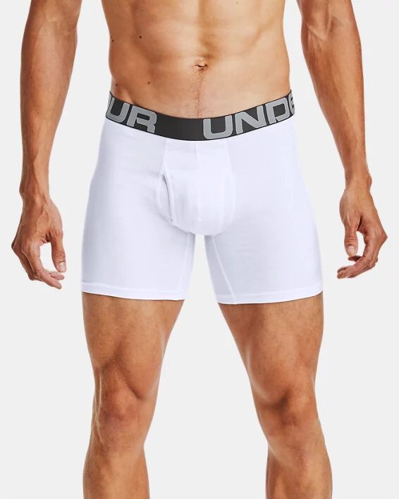 Under Armour Men's Charged Cotton 6" Boxerjock 3-Pack White Size: (SM)