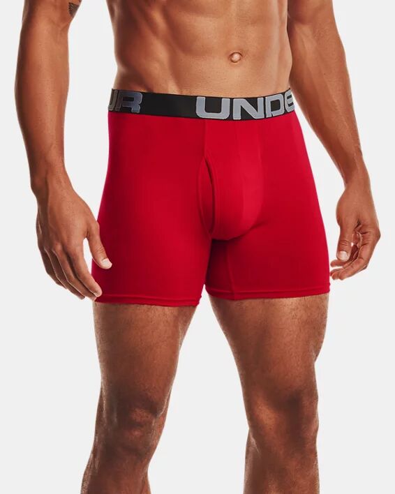 Under Armour Men's Charged Cotton 6" Boxerjock 3-Pack Red Size: (SM)