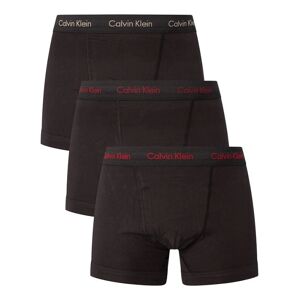 Calvin 3 Boxer Uomo Art 000nb3056a Colore E Misura A Scelta BLACK/ CHECK MARKER LOGO_BLACK/ BLK