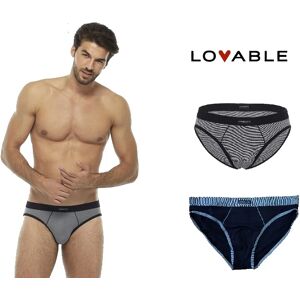 LOVABLE 2 Slip Uomo Art L08mn Colore Foto Misura A Scelta NERO 3